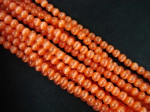 Cats Eye Glass Beads 4mm Orange 38cm Strand DIY Jewellery Earrings Bracelets - Bild 1 von 2