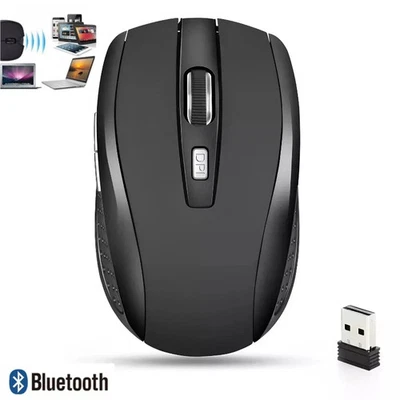 BLACK WIRELESS CORDLESS 2.4ghZ MOUSE USB DONGLE OPTICAL SCROLL FOR PC LAPTOP MAC - Image 1 of 4
