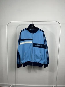 Vintage Adidas Originals Blue Track Jacket Yugoslavia 80s 3 Stripes XL Retro - Picture 1 of 16