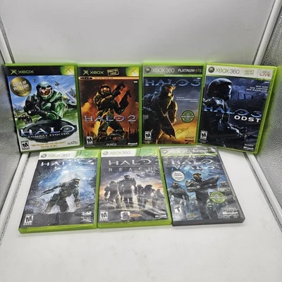 Xbox 360 Halo Bundle Lot 7 Game Lot Halo 2 3 4 Halo Warz Halo Combat  - Image 1 of 4