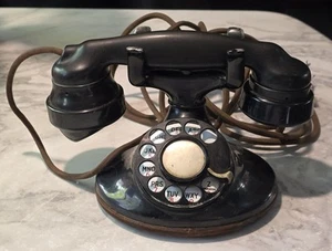 ANTIGUO TELÉFONO DE MARCACIÓN GIRATORIA PENDIENTE WESTERN ELECTRIC PAT CON CABLE ORIGINAL - Imagen 1 de 23