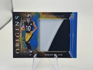 2024 Panini Origins Roman Wilson Rookie Jumbo Jersey Steelers Patch RC/49 Card - Foto 1 di 2