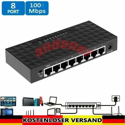 8 Fach RJ45 Splitter Verteiler Netzwerk Patch LAN Internet Kabel zum Einbau DE - Bild 1 von 4