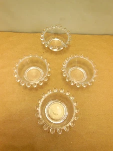 4er SET VINTAGE KERZENDOCHT SALT DIPS IMPERIAL GLASS CO. 2" SALZKELLER NEUWERTIG! - Bild 1 von 7