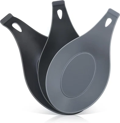 Reposacucharas para estufa, paquete de 3 pequeños soportes de cuchara de silicona para mostrador de cocina Foto 1 de 4