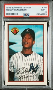 1989 BOWMAN TIFFANY RICKEY HENDERSON #181  * A'S  * MINT PSA 9 * HOF * JUST BACK - Picture 1 of 1