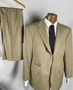 Ralph Lauren Purple Label 100% Wool Brown 3 Button 2 pc Suit England 43R Mens - Picture 1 of 24