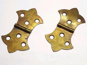 2 antiche cerniere vintage piccole in ottone a farfalla abbinate fondo di magazzino - Foto 1 di 11
