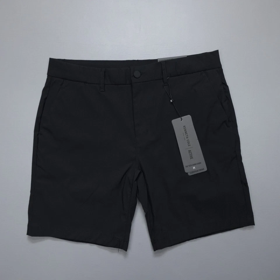Pantalones Cortos Chinos Kenneth Cole The Tech Nylon Elastizados DWR Ligeros Negros Foto 1 de 4