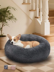 Beruhigendes Donut Hundebett Kissen für kleine mittelgroße Haustiere, maschinenwaschbar abnehmbar C - Bild 1 von 12