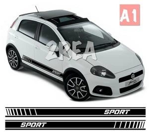 fasce FIAT PUNTO SPORT strisce laterali ADESIVE ABARTH EVO fiancate grande punto - Foto 1 di 12