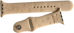 Snoopy Flower Power Engraved Silicone Apple Watch Band size 38/40/41 mm S/M - Picture 1 of 16