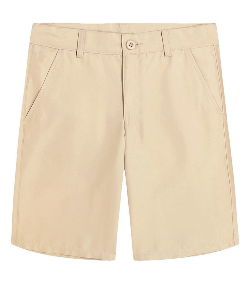 Boy's IZOD Size 4 Flat Front Performance Shorts Adjustable Waist Khaki Beige