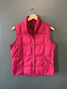 Lands'end Women's Pink Snap Up Goose Down Quilted Puffer Vest Size Small - Picture 1 of 3