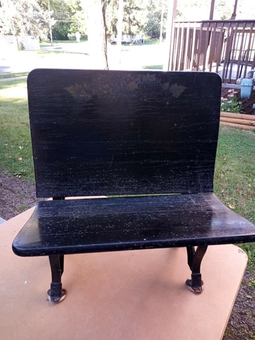 ANTIQUE USA COUNTRY PRIMITIVE CAST IRON WOOD SCHOOL DESK CHAIR BENCH PLANT STAND Cover