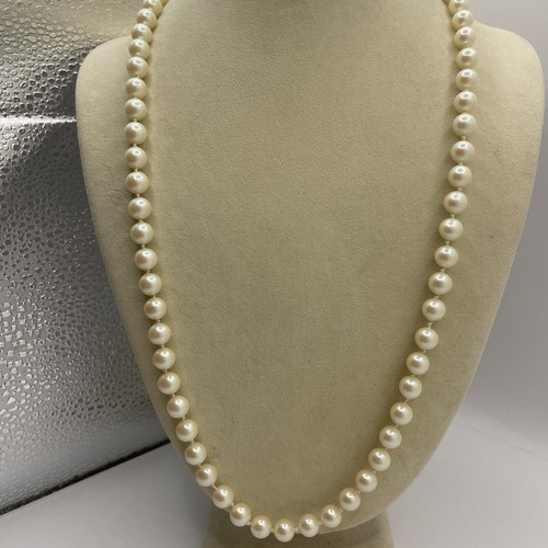 VETEMENTS Collana di perle in finto vetro bianco 18 pollici con chiusura piccola scatola