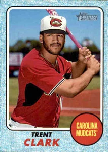 2017 Topps Heritage Minors Blue Trent Clark Carolina Mudcats Numbered 18/99 - Bild 1 von 2