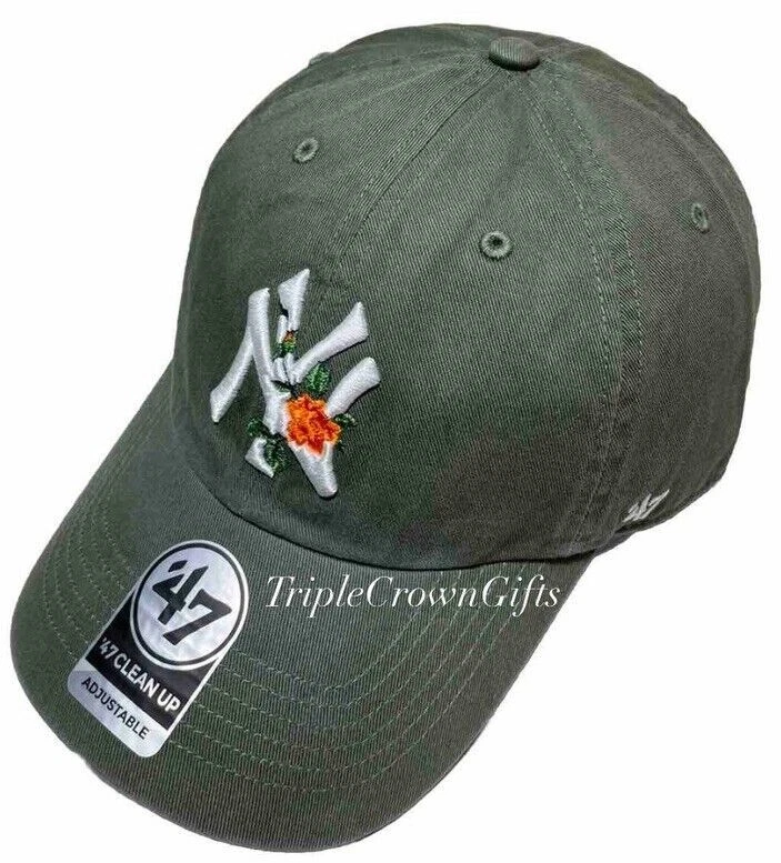 MLB New York Yankees (marca '47) naranja espina limpieza papá sombrero musgo Foto 1 de 1