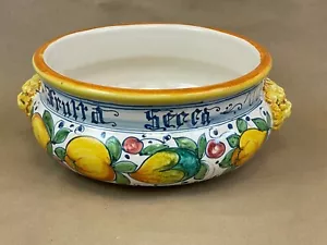 ENORME centrotavola presentazione italiana dipinta a mano ceramica al limone e leone - Foto 1 di 4