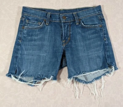 CITIZENS OF HUMANITY Wmns Med Wash Low Rise Distressed Cut-Off Jean Shorts sz 25 - Image 1 of 4