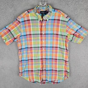 Camicia Ralph Lauren uomo L multi plaid vestibilità classica stile pony madras abbottonata - Foto 1 di 7