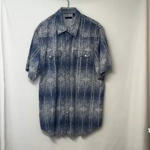 Vintage Structure Shirt Men Large Paisley Western Pearl Snap Disco Cowboy Y2K - Picture 1 of 5