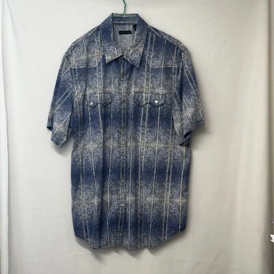 Vintage Structure Shirt Men Large Paisley Western Pearl Snap Disco Cowboy Y2K - Image 1 of 4