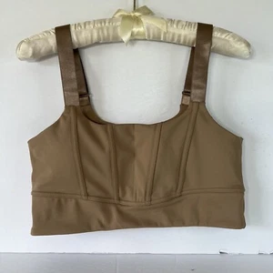 MoveTheory Corset Style Sports Bra Removable Padding Thick Straps Size Large - Picture 1 of 9