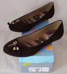 Soda Malcolm Women's Brown Faux Suede Slip on Ballet Flats Shoes Zipper Tassel - Picture 1 of 3