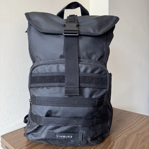 Timbuk2 Spire 2.0 Jet Black Laptop Backpack Fold Over Flap On Top Messenger - Bild 1 von 9