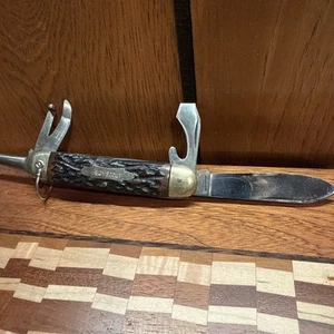 Vintage E. Bruckmann “Mann” 4 Blade Boy Scout Knife - Picture 1 of 4
