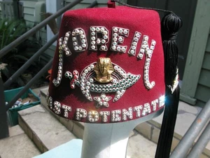 Mason Francmason Shriner Joyas Coreino Pasado Potentado Fez Gorra Prendedores Tamaño? BONITO - Imagen 1 de 8