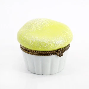 Vintage Limoges Porzellan Vanille Souffle Schmuckschatulle - Bild 1 von 5