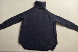 HATCH The Waffle Turtleneck sweater Size (0/S) Maternity merino wool, Navy Blue - Picture 1 of 10