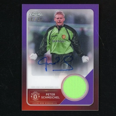 Camiseta deportiva 2024-25 Topps cromada de lujo Peter Schmeichel Moments auto usada /15 5V665 Foto 1 de 2