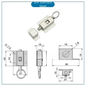 Reliable Stainless Steel Cabinet Door Bolt Catch Latch with Slide Mechanism - Picture 1 of 5