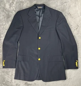 Brooks Brothers Brookscool Blazer 36R Navy Blue with Gold Buttons Classic Jacket - Picture 1 of 13