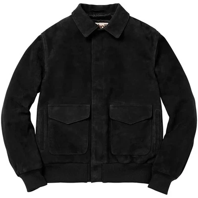 Chaqueta Supreme x Schott Nyc Gamuza A-2 Para Hombre – Negra – SS18 – Talla L Foto 1 de 4