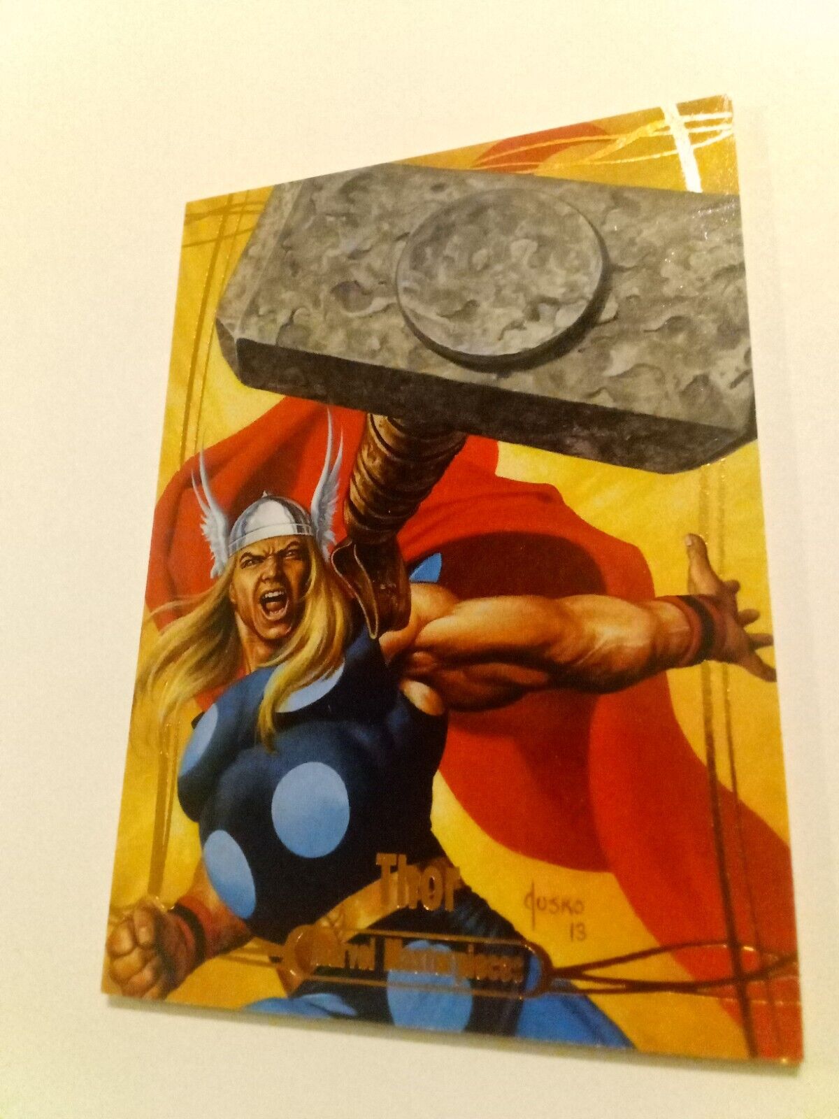 Marvel Masterpieces Orange Thor 2015 2016 #81 36/99 Jusko Near Mint