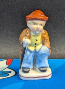 Porcelain - Figurine Man In Overcoat with Umbrella - Made In Japan - Picture 1 of 2