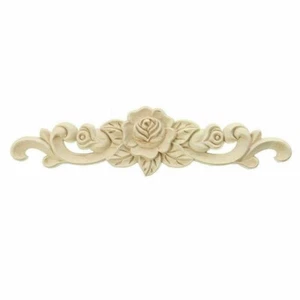 Decalcomania angolare intaglio legno onlay applique fiore non dipinto fai da te decorazione mobili - Foto 1 di 13