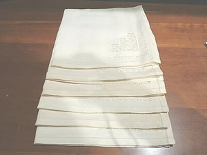 6 Vintage/Antik Irish Linen NEU Servietten Made in Ireland umfangreiche Nadelspitze - Bild 1 von 7