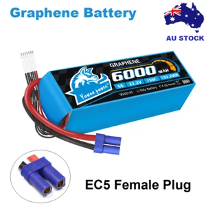 Yowoo 22.2V 6000mAh 150C EC5 6S LiPo Battery Graphene for RC Airplane Drone Car - Picture 1 of 7