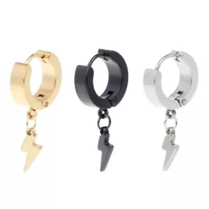 1pc Punk Earring Fashion Lightning Pendant Dangle Buckle Men Women Jewelry Gifts - Picture 1 of 9