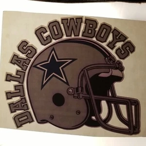 Vintage Iron On T-Shirt Transfer: DALLAS COWBOYS Football Helmet - Picture 1 of 3
