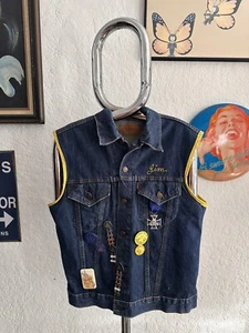 1960’s Levi’s Big E One Wash Type 3 Chainstitched MC Queer Club Biker Vest - Picture 1 of 5