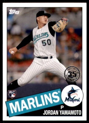 2020 Topps 1985 35th Anniversary Jordan Yamamoto Miami Marlins #85-58 - Image 1 of 2