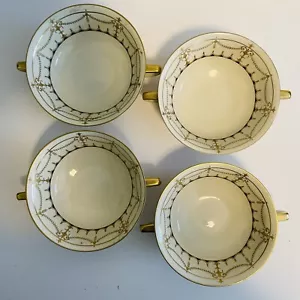 4er Set Heinrich & Co Selb Bavaria HC951 Fußcreme Suppenschalen Doppelgriffe - Bild 1 von 6