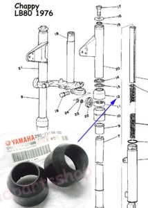 Yamaha JT1 JT2 Chappy LB80 LB50 Fork Dust Cover x2 OEM Rubber Seal 290-23144-00 - Picture 1 of 3
