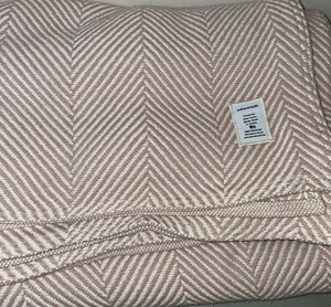 Made in the USA Cotton Heritage Blanket Authenticity 50 Herringbone Pink KING - Picture 1 of 5